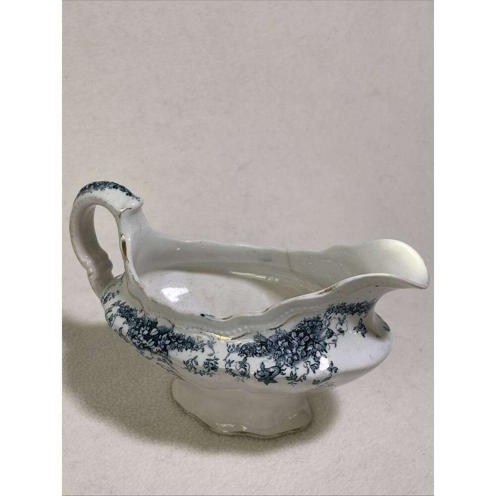 Antique Burslem ENGLAND ROYAL Staffordshire Gravy Boat - Picture 4 of 7